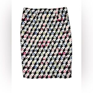White House Black Market Multicolor Houndstooth Pencil Skirt